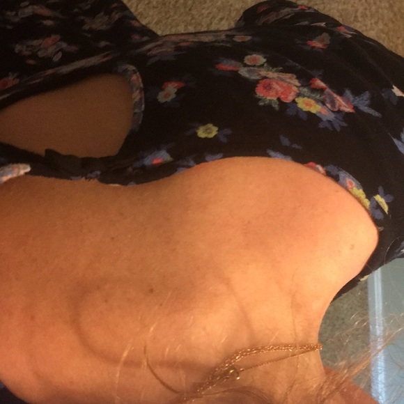 Black floral Lauren Conrad fit and flair dress - Picture 5 of 8